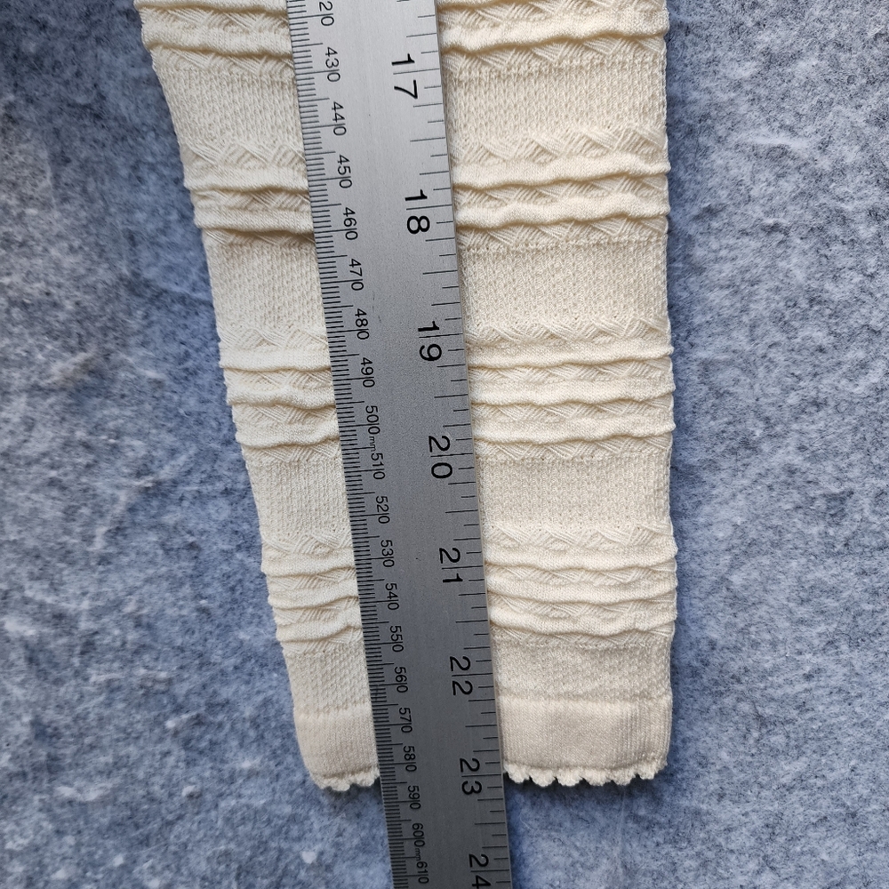 Sandro Ruffled Knit Cardigan with Ruffle Hem In Cream - Picture 9 of 9
